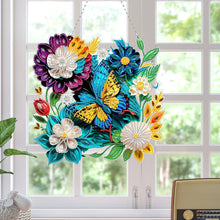 Load image into Gallery viewer, Double Sided Acrylic Flower Butterfly Diamond Painting Decor Diamond Art Pendant
