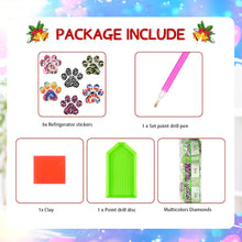 Load image into Gallery viewer, 6Pcs Puppy Footprint Special Shape Diamond Painting Fridge Magnet for DIY Crafts