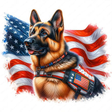 Load image into Gallery viewer, Diamond Painting - Full Round - american flag retriever (40*40CM)