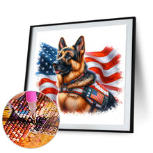 Load image into Gallery viewer, Diamond Painting - Full Round - american flag retriever (40*40CM)
