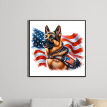 Load image into Gallery viewer, Diamond Painting - Full Round - american flag retriever (40*40CM)