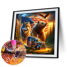 Load image into Gallery viewer, Diamond Painting - Full Round - american flag wolf (40*40CM)
