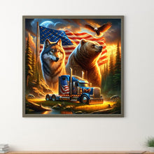 Load image into Gallery viewer, Diamond Painting - Full Round - american flag wolf (40*40CM)