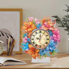 Load image into Gallery viewer, Acrylic Special Shaped Lily 5D Diamond Painting Clock Art Craft for Home Decor (With clock function)
