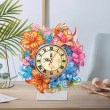 Load image into Gallery viewer, Acrylic Special Shaped Lily 5D Diamond Painting Clock Art Craft for Home Decor (With clock function)