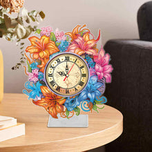 Load image into Gallery viewer, Acrylic Special Shaped Lily 5D Diamond Painting Clock Art Craft for Home Decor (With clock function)