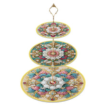 Load image into Gallery viewer, 3 Tier Mandala Diamond Painting Cupcake Stand Diamond Art Tiered Serving Tray