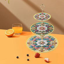 Load image into Gallery viewer, 3 Tier Mandala Diamond Painting Cupcake Stand Diamond Art Tiered Serving Tray