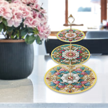 Load image into Gallery viewer, 3 Tier Mandala Diamond Painting Cupcake Stand Diamond Art Tiered Serving Tray