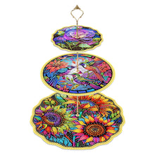 Load image into Gallery viewer, 3 Tier Sunflower Diamond Painting Cupcake Stand Diamond Art Tiered Serving Tray