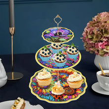 Load image into Gallery viewer, 3 Tier Sunflower Diamond Painting Cupcake Stand Diamond Art Tiered Serving Tray