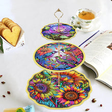 Load image into Gallery viewer, 3 Tier Sunflower Diamond Painting Cupcake Stand Diamond Art Tiered Serving Tray