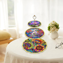 Load image into Gallery viewer, 3 Tier Sunflower Diamond Painting Cupcake Stand Diamond Art Tiered Serving Tray