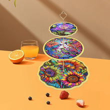 Load image into Gallery viewer, 3 Tier Sunflower Diamond Painting Cupcake Stand Diamond Art Tiered Serving Tray