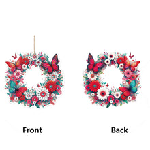 Load image into Gallery viewer, PVC Double Sided Special Shaped Flower Diamond Art Painting Wreath Hanging Sign
