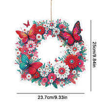 Load image into Gallery viewer, PVC Double Sided Special Shaped Flower Diamond Art Painting Wreath Hanging Sign
