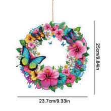 Load image into Gallery viewer, PVC Double Sided Special Shaped Flower Diamond Art Painting Wreath Hanging Sign