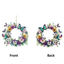 Load image into Gallery viewer, PVC Double Sided Special Shaped Flower Diamond Art Painting Wreath Hanging Sign