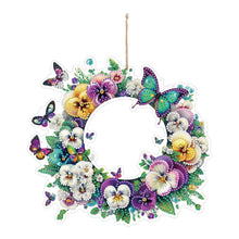 Load image into Gallery viewer, PVC Double Sided Special Shaped Flower Diamond Art Painting Wreath Hanging Sign