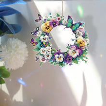 Load image into Gallery viewer, PVC Double Sided Special Shaped Flower Diamond Art Painting Wreath Hanging Sign
