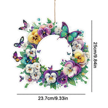 Load image into Gallery viewer, PVC Double Sided Special Shaped Flower Diamond Art Painting Wreath Hanging Sign