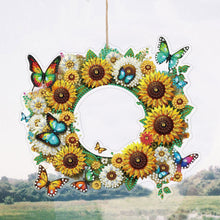 Load image into Gallery viewer, PVC Double Sided Special Shaped Flower Diamond Art Painting Wreath Hanging Sign