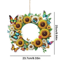 Load image into Gallery viewer, PVC Double Sided Special Shaped Flower Diamond Art Painting Wreath Hanging Sign