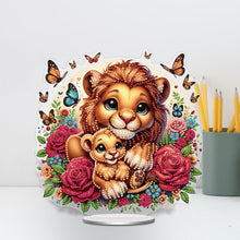 Load image into Gallery viewer, Double Side Parent-Child Lion Diamond Painting Desktop Ornaments for Home Decor