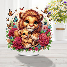 Load image into Gallery viewer, Double Side Parent-Child Lion Diamond Painting Desktop Ornaments for Home Decor