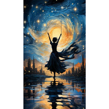 Load image into Gallery viewer, AB Diamond Painting - Full Round - woman under starry sky (40*70CM)