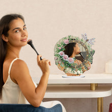 Load image into Gallery viewer, Acrylic Flowers Dragonfly DIY Diamond Art Mirror Crystal Diamond Painting Mirror
