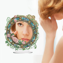 Load image into Gallery viewer, Acrylic Small Flower Disk DIY Diamond Art Mirror Crystal Diamond Painting Mirror