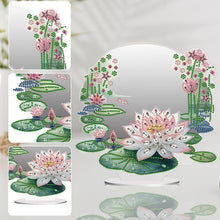 Load image into Gallery viewer, Acrylic Lotus DIY Diamond Art Mirror Crystal Diamond Art Painting Mirror Decor