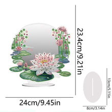 Load image into Gallery viewer, Acrylic Lotus DIY Diamond Art Mirror Crystal Diamond Art Painting Mirror Decor