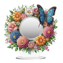 Load image into Gallery viewer, Acrylic Flowers Butterfly DIY Diamond Art Mirror Crystal Diamond Painting Mirror