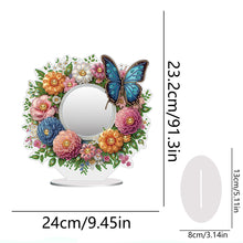 Load image into Gallery viewer, Acrylic Flowers Butterfly DIY Diamond Art Mirror Crystal Diamond Painting Mirror
