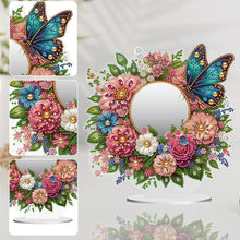 Load image into Gallery viewer, Acrylic Flowers Butterfly DIY Diamond Art Mirror Crystal Diamond Painting Mirror