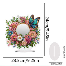 Load image into Gallery viewer, Acrylic Flowers Butterfly DIY Diamond Art Mirror Crystal Diamond Painting Mirror