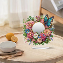 Load image into Gallery viewer, Acrylic Flowers Butterfly DIY Diamond Art Mirror Crystal Diamond Painting Mirror
