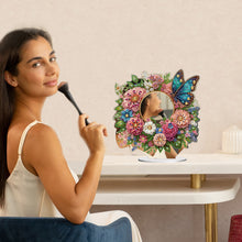 Load image into Gallery viewer, Acrylic Flowers Butterfly DIY Diamond Art Mirror Crystal Diamond Painting Mirror