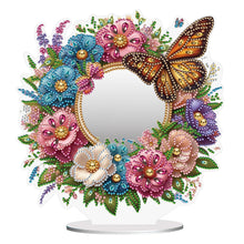 Load image into Gallery viewer, Acrylic Flowers Butterfly DIY Diamond Art Mirror Crystal Diamond Painting Mirror