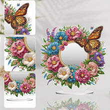 Load image into Gallery viewer, Acrylic Flowers Butterfly DIY Diamond Art Mirror Crystal Diamond Painting Mirror