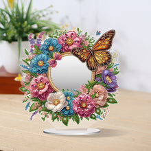 Load image into Gallery viewer, Acrylic Flowers Butterfly DIY Diamond Art Mirror Crystal Diamond Painting Mirror