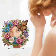 Load image into Gallery viewer, Acrylic Flowers Butterfly DIY Diamond Art Mirror Crystal Diamond Painting Mirror