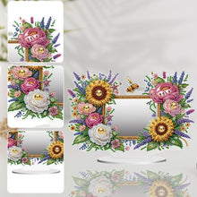 Load image into Gallery viewer, Acrylic Bee Sunflower DIY Diamond Art Mirror Crystal Diamond Art Painting Mirror