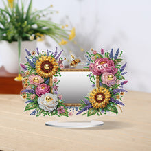 Load image into Gallery viewer, Acrylic Bee Sunflower DIY Diamond Art Mirror Crystal Diamond Art Painting Mirror