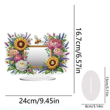 Load image into Gallery viewer, Acrylic Bee Sunflower DIY Diamond Art Mirror Crystal Diamond Art Painting Mirror