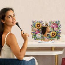 Load image into Gallery viewer, Acrylic Bee Sunflower DIY Diamond Art Mirror Crystal Diamond Art Painting Mirror