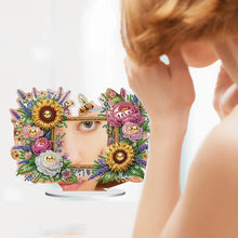 Load image into Gallery viewer, Acrylic Bee Sunflower DIY Diamond Art Mirror Crystal Diamond Art Painting Mirror