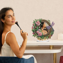 Load image into Gallery viewer, Acrylic Flowers Dragonfly DIY Diamond Art Mirror Crystal Diamond Painting Mirror